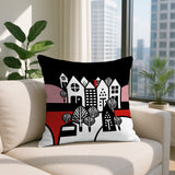 Hansen Cozy Houses Reversible Indoor/Outdoor Square Pillow