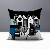 Hansen Cozy Houses Reversible Indoor/Outdoor Square Pillow