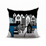 Hansen Cozy Houses Reversible Indoor/Outdoor Square Pillow
