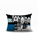 Hansen Cozy Houses Reversible Indoor/Outdoor Rectangle Pillow