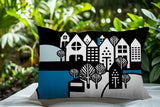 Hansen Cozy Houses Reversible Indoor/Outdoor Rectangle Pillow
