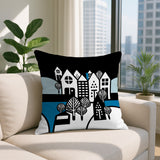 Hansen Cozy Houses Reversible Indoor/Outdoor Square Pillow
