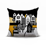 Hansen Cozy Houses Reversible Indoor/Outdoor Square Pillow