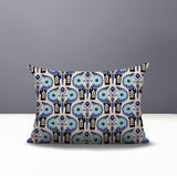 Hayes Elephant Reversible Indoor/Outdoor Lumbar Pillow in Navy Blue - Size 25x18