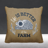 Hickory Typography Reversible Indoor/Outdoor Square Pillow