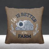 Hickory Typography Reversible Indoor/Outdoor Square Pillow