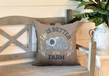Hickory Typography Reversible Indoor/Outdoor Square Pillow