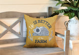 Hickory Typography Reversible Indoor/Outdoor Square Pillow