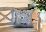 Hickory Typography Reversible Indoor/Outdoor Square Pillow