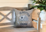 Hickory Typography Reversible Indoor/Outdoor Square Pillow