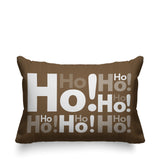 Ho Ho Ho Typography Reversible Indoor/Outdoor Rectangular Pillow