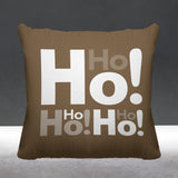 Ho Ho Ho Typography Reversible Indoor/Outdoor Square Pillow