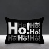 Ho Ho Ho Typography Reversible Indoor/Outdoor Rectangular Pillow