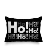Ho Ho Ho Typography Reversible Indoor/Outdoor Rectangular Pillow