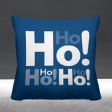Ho Ho Ho Typography Reversible Indoor/Outdoor Square Pillow