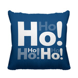 Ho Ho Ho Typography Reversible Indoor/Outdoor Square Pillow