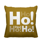 Ho Ho Ho Typography Reversible Indoor/Outdoor Square Pillow