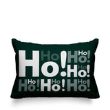 Ho Ho Ho Typography Reversible Indoor/Outdoor Rectangular Pillow
