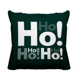 Ho Ho Ho Typography Reversible Indoor/Outdoor Square Pillow