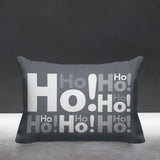 Ho Ho Ho Typography Reversible Indoor/Outdoor Rectangular Pillow