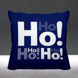 Ho Ho Ho Typography Reversible Indoor/Outdoor Square Pillow
