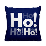 Ho Ho Ho Typography Reversible Indoor/Outdoor Square Pillow