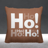 Ho Ho Ho Typography Reversible Indoor/Outdoor Square Pillow