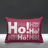Ho Ho Ho Typography Reversible Indoor/Outdoor Rectangular Pillow