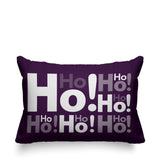 Ho Ho Ho Typography Reversible Indoor/Outdoor Rectangular Pillow