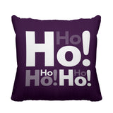 Ho Ho Ho Typography Reversible Indoor/Outdoor Square Pillow