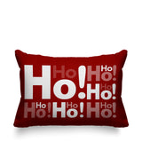 Ho Ho Ho Typography Reversible Indoor/Outdoor Rectangular Pillow