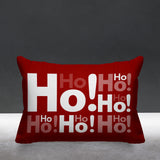 Ho Ho Ho Typography Reversible Indoor/Outdoor Rectangular Pillow