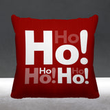 Ho Ho Ho Typography Reversible Indoor/Outdoor Square Pillow