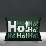 Ho Ho Ho Typography Reversible Indoor/Outdoor Rectangular Pillow