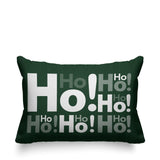 Ho Ho Ho Typography Reversible Indoor/Outdoor Rectangular Pillow