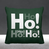 Ho Ho Ho Typography Reversible Indoor/Outdoor Square Pillow