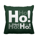 Ho Ho Ho Typography Reversible Indoor/Outdoor Square Pillow