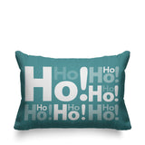 Ho Ho Ho Typography Reversible Indoor/Outdoor Rectangular Pillow