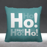 Ho Ho Ho Typography Reversible Indoor/Outdoor Square Pillow