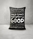 Hold Space Lumber Pillow in Space Black Faux Linen - Size 14x20