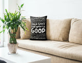 Hold Space Lumber Pillow in Space Black Faux Linen - Size 14x20
