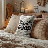 Hold Space Lumber Pillow in Space White Faux Linen - Size 14x20