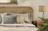 Hunta Microsuede Rectangular Pillow in Beige/Ochre/Gray - Size 20x14