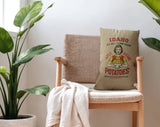 Rice Sacki Faux Linen Lumber Pillow in Brown; Red - Size 14x20