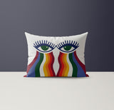 Inaya Microsuede Lumbar Throw Pillow in Multicolor - Size 20x14