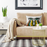 Inaya Microsuede Lumbar Throw Pillow in White; Black; Green; Yellow - Size 20x14