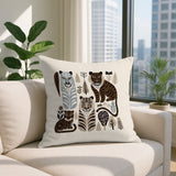 Isa Tiger Reversible Indoor/Outdoor Square Pillow in Beige - Size 20x20