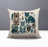 Isa Tiger Reversible Indoor/Outdoor Square Pillow in Emerald - Size 20x20