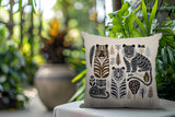 Isa Tiger Reversible Indoor/Outdoor Square Pillow in Gray - Size 20x20