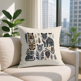 Isa Tiger Reversible Indoor/Outdoor Square Pillow in Gray - Size 20x20